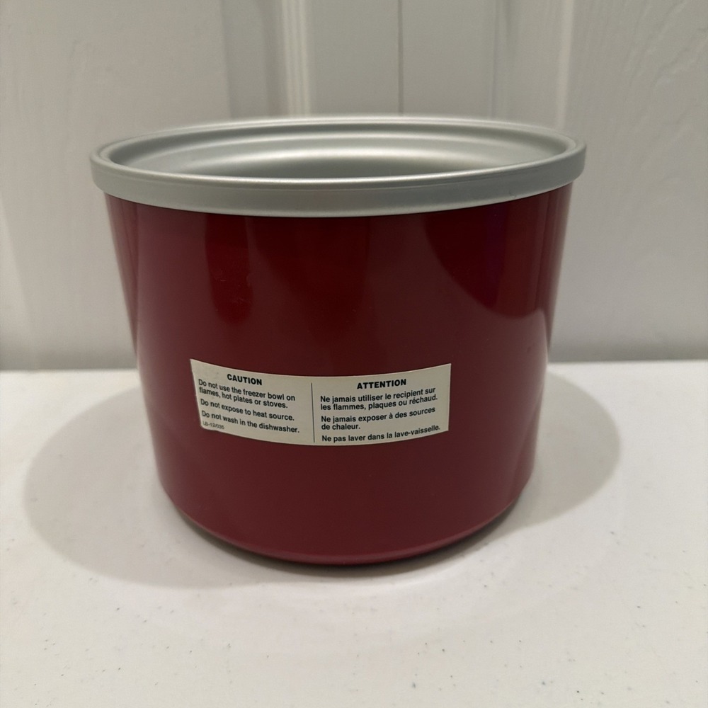 Cuisinart Ice Cream Maker Bowl ICE-20 ICE-21 ICE-25 Red Replacement Freezer 1.5
